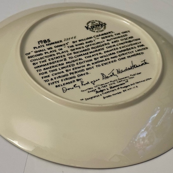 Vintage 1985 Knowles King and I Collector Plate - Shall We Dance, Rare & Limited - Picture 11 of 16